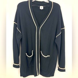 Large cabi Black & Cream snap button Cardigan